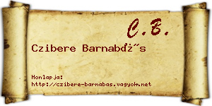 Czibere Barnabás névjegykártya