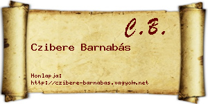 Czibere Barnabás névjegykártya